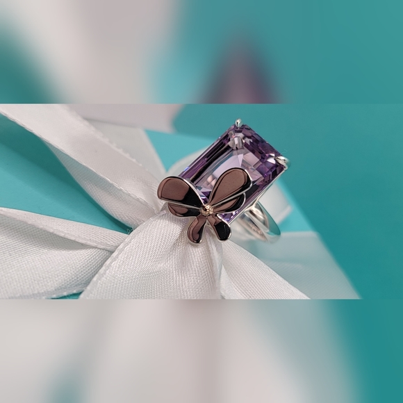 Tiffany & Co Rare Love Bugs Amethyst Butterfly Ring sz 6 - NEW - Authentic - Picture 3 of 9
